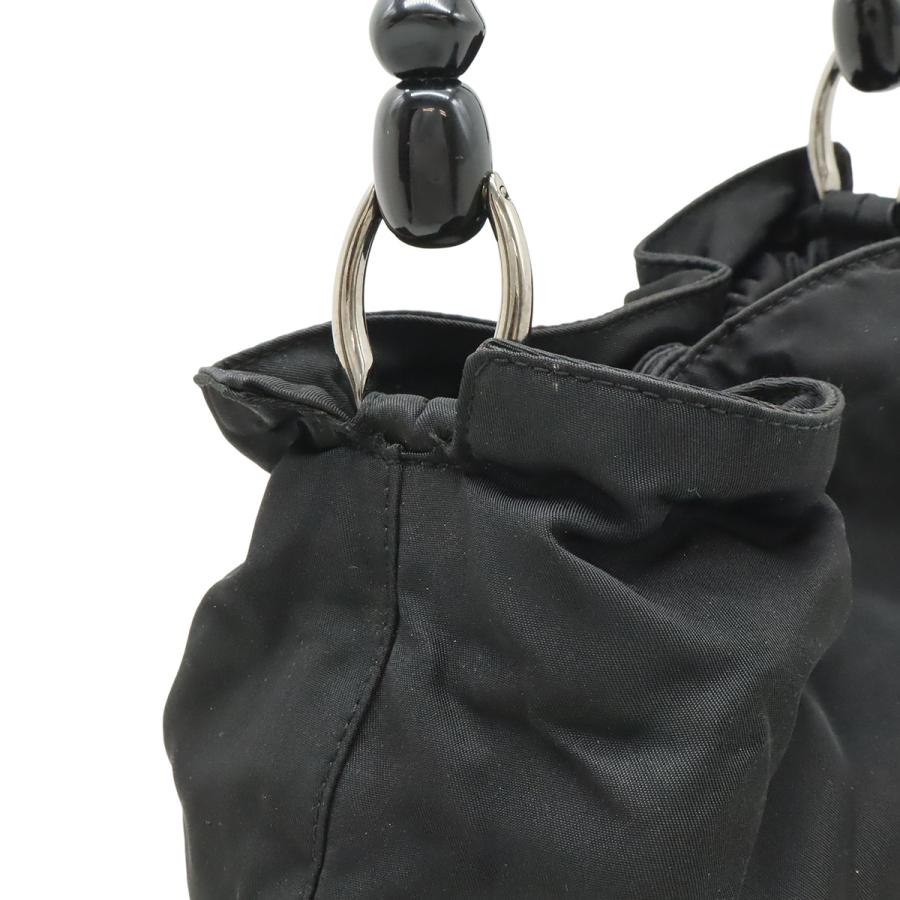 【美品】Christian Dior ハンドバッグ　マリスパール　黒　ナイロン Christian Dior（クリスチャン・ディオール） クリスチャン ディオール