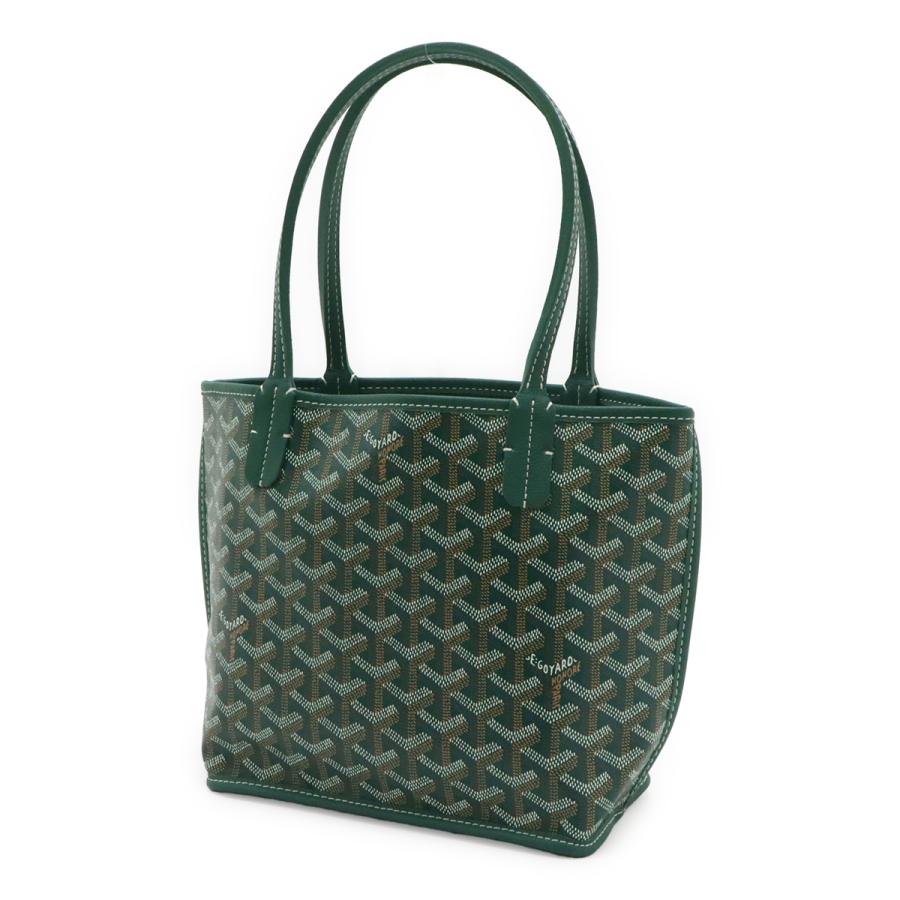 GOYARD ゴヤール ANJOU アンジュミニ トートバッグ ハンドバッグ リバーシブル コーティングキャンバス レザー グリーン 緑 ポーチ欠品 | GOYARD | 01
