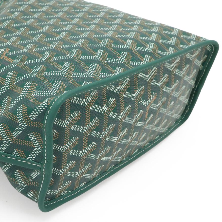 GOYARD ゴヤール ANJOU アンジュミニ トートバッグ ハンドバッグ リバーシブル コーティングキャンバス レザー グリーン 緑 ポーチ欠品 | GOYARD | 02
