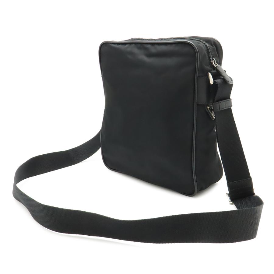PRADA プラダ ショルダーバッグ メッセンジャーバッグ 斜め掛け ナイロン レザー NERO 黒 ブラック シルバー金具 V160 | PRADA | 01