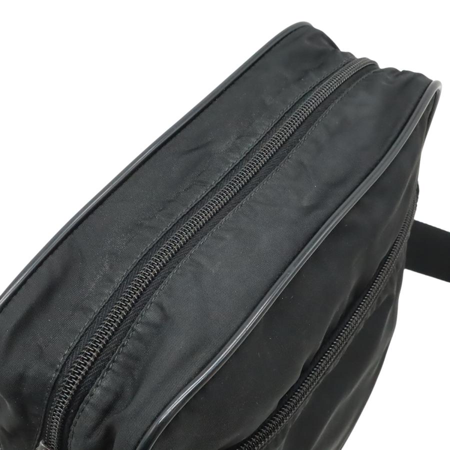 PRADA プラダ ショルダーバッグ メッセンジャーバッグ 斜め掛け ナイロン レザー NERO 黒 ブラック シルバー金具 V160 | PRADA | 04