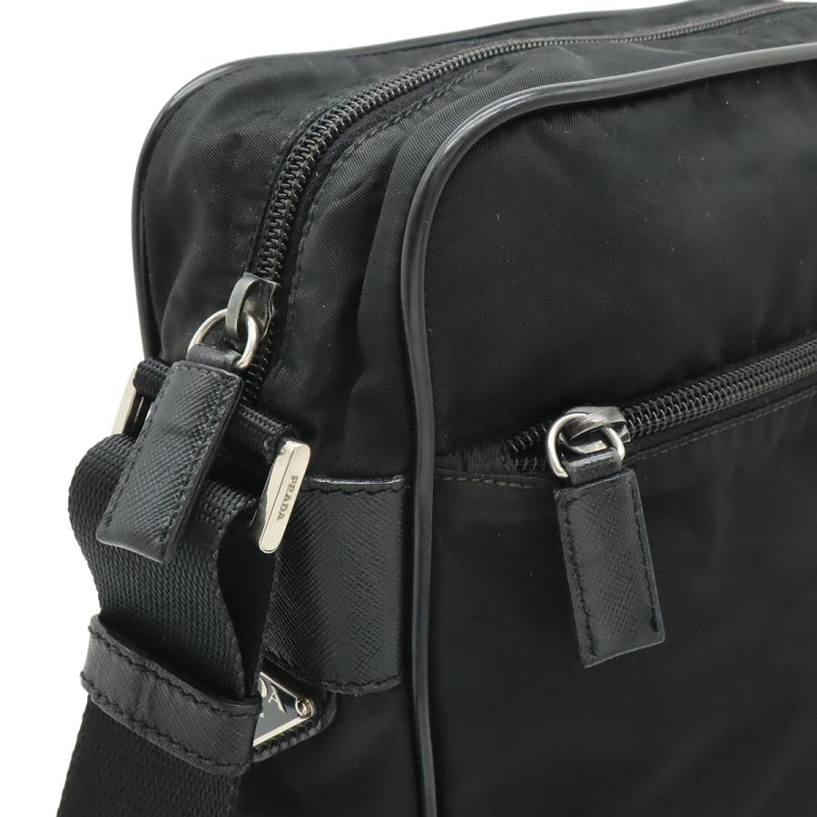 PRADA プラダ ショルダーバッグ メッセンジャーバッグ 斜め掛け ナイロン レザー NERO 黒 ブラック シルバー金具 V160 | PRADA | 05