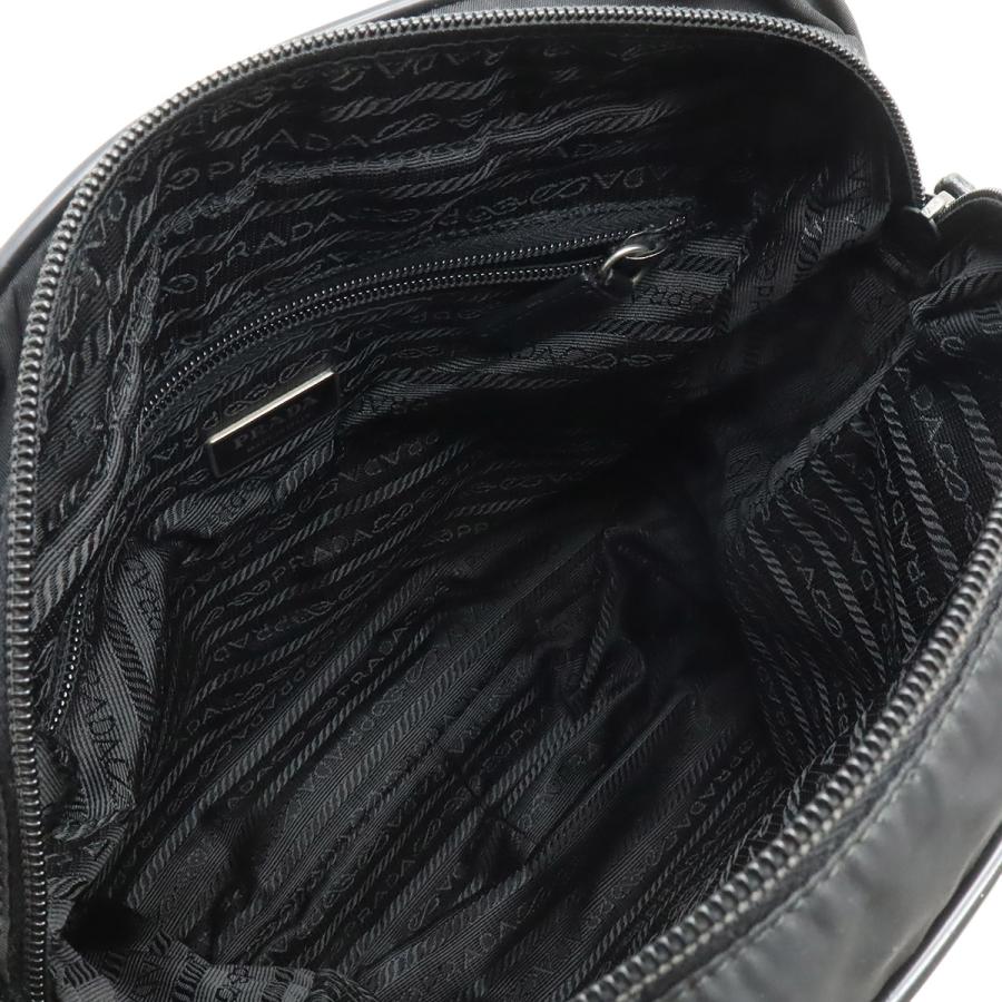 PRADA プラダ ショルダーバッグ メッセンジャーバッグ 斜め掛け ナイロン レザー NERO 黒 ブラック シルバー金具 V160 | PRADA | 06