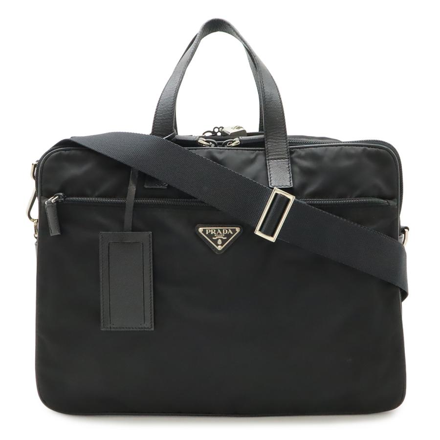 PRADA プラダ トライアングルロゴ ビジネスバッグ ブリーフケース 2WAY ショルダーバッグ ナイロン NERO 黒 ブラック 2VE407 | PRADA