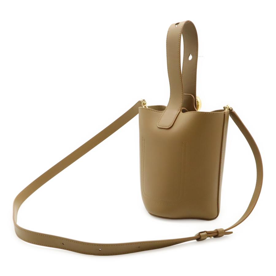 LOEWE ロエベ ペブル バケットバッグ ミニ ハンドバッグ 2WAY ショルダーバッグ スムースカーフ レザー ブラウン茶 ゴールド金具 | LOEWE | 01