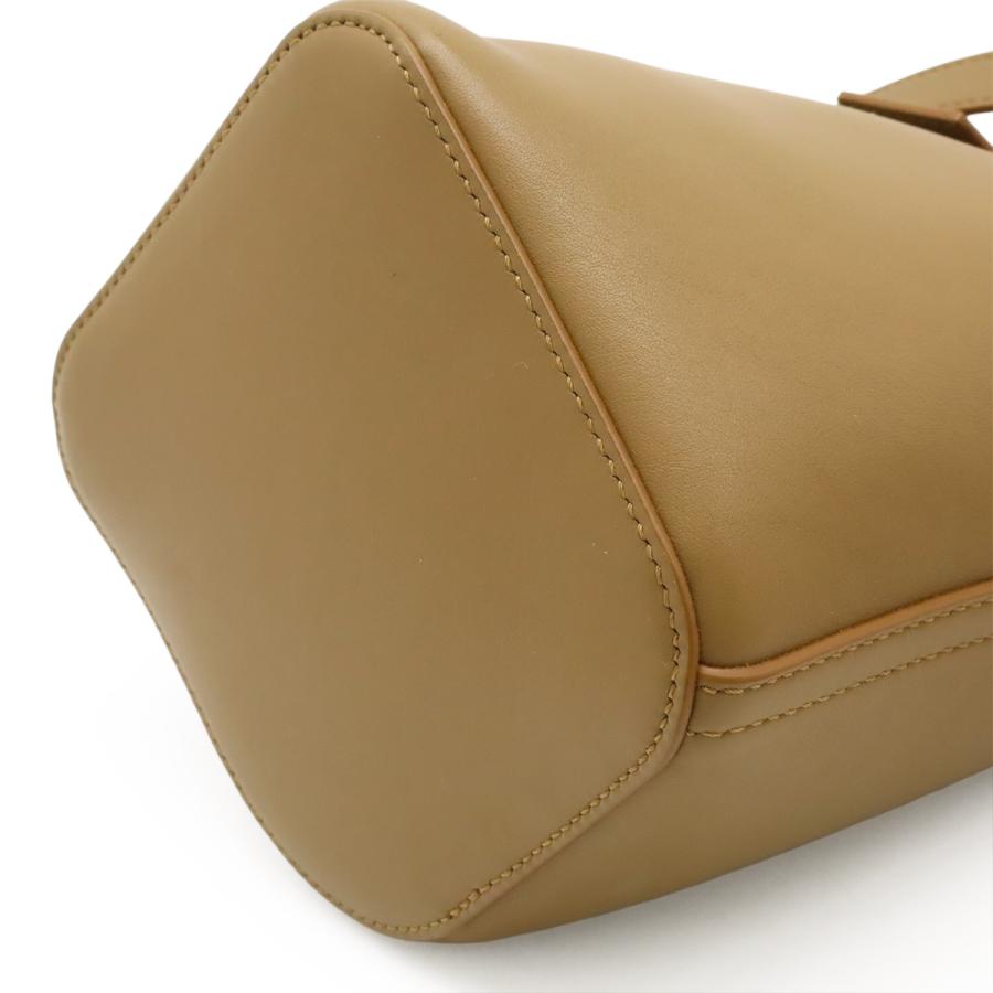 LOEWE ロエベ ペブル バケットバッグ ミニ ハンドバッグ 2WAY ショルダーバッグ スムースカーフ レザー ブラウン茶 ゴールド金具 | LOEWE | 02