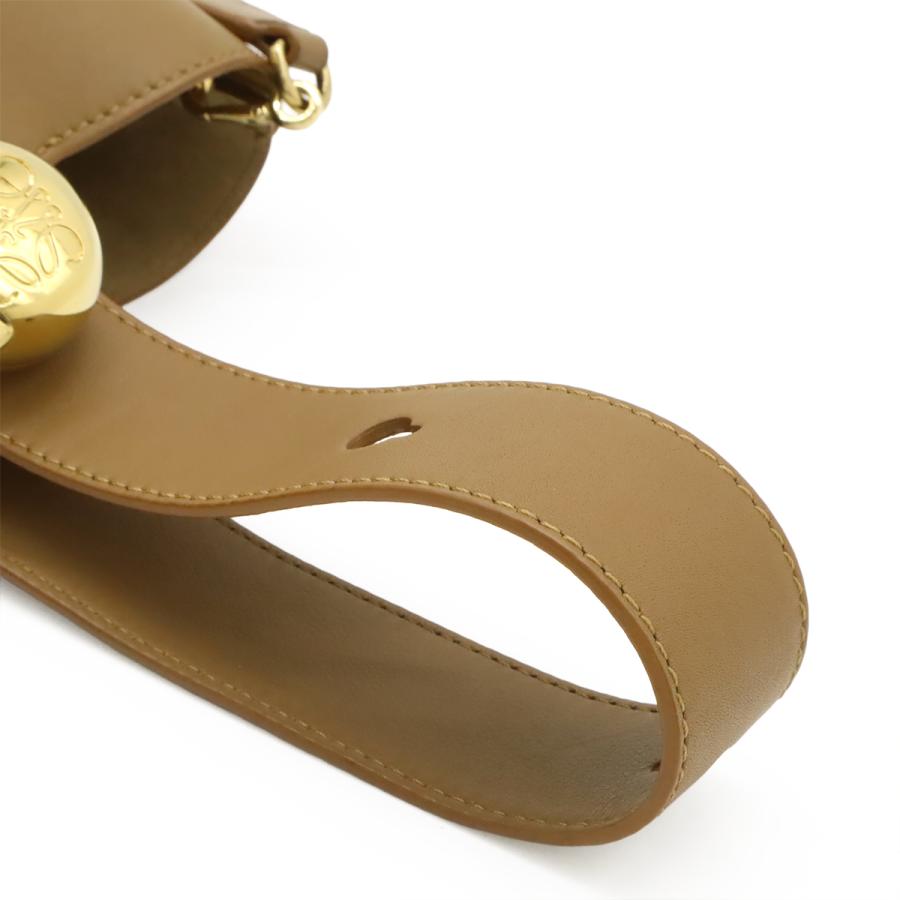 LOEWE ロエベ ペブル バケットバッグ ミニ ハンドバッグ 2WAY ショルダーバッグ スムースカーフ レザー ブラウン茶 ゴールド金具 | LOEWE | 04