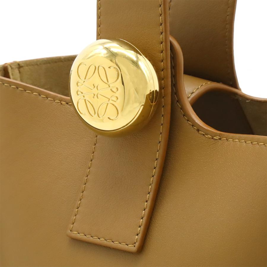 LOEWE ロエベ ペブル バケットバッグ ミニ ハンドバッグ 2WAY ショルダーバッグ スムースカーフ レザー ブラウン茶 ゴールド金具 | LOEWE | 05
