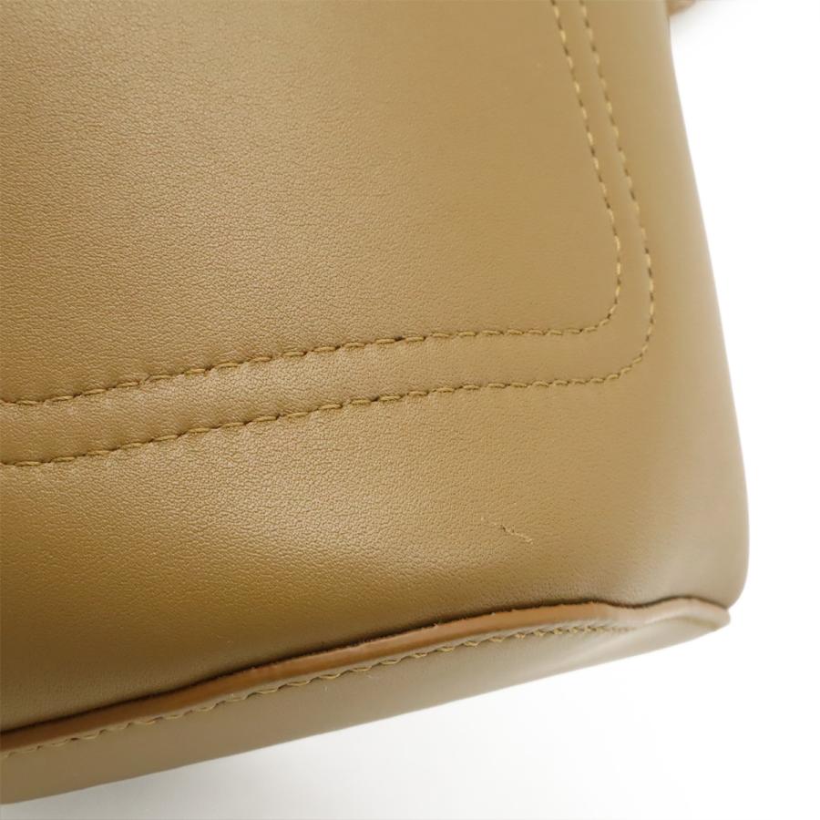 LOEWE ロエベ ペブル バケットバッグ ミニ ハンドバッグ 2WAY ショルダーバッグ スムースカーフ レザー ブラウン茶 ゴールド金具 | LOEWE | 08