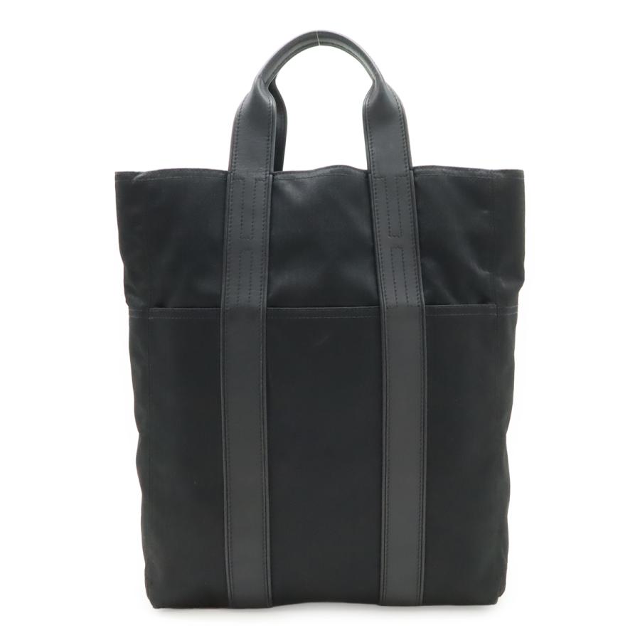 HERMES エルメス アカプルコ カバスMM トートバッグ ラージトート ハンドバッグ トワルシェブロン キャンバス レザー ブラック 黒 | HERMES