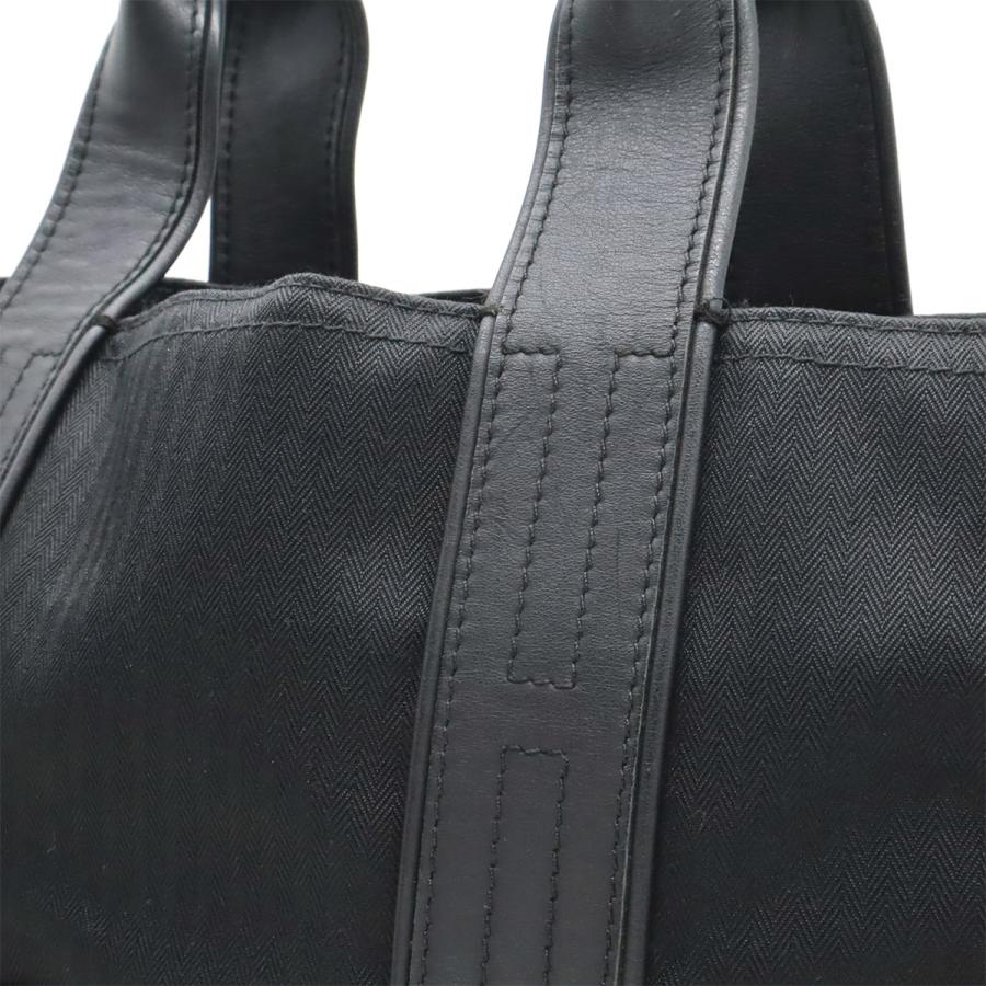 HERMES エルメス アカプルコ カバスMM トートバッグ ラージトート ハンドバッグ トワルシェブロン キャンバス レザー ブラック 黒 | HERMES | 06