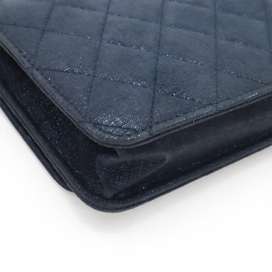 CHANEL シャネル マトラッセ チェーンウォレット ショルダーバッグ ポシェット 斜め掛け スパークルレザー ネイビー 紺 シルバー金具 | CHANEL | 02