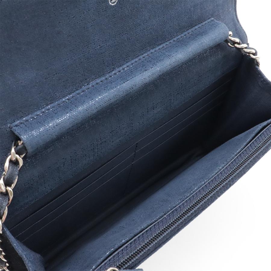 CHANEL シャネル マトラッセ チェーンウォレット ショルダーバッグ ポシェット 斜め掛け スパークルレザー ネイビー 紺 シルバー金具 | CHANEL | 04