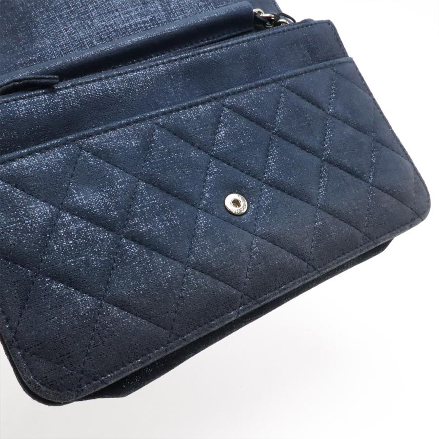 CHANEL シャネル マトラッセ チェーンウォレット ショルダーバッグ ポシェット 斜め掛け スパークルレザー ネイビー 紺 シルバー金具 | CHANEL | 07