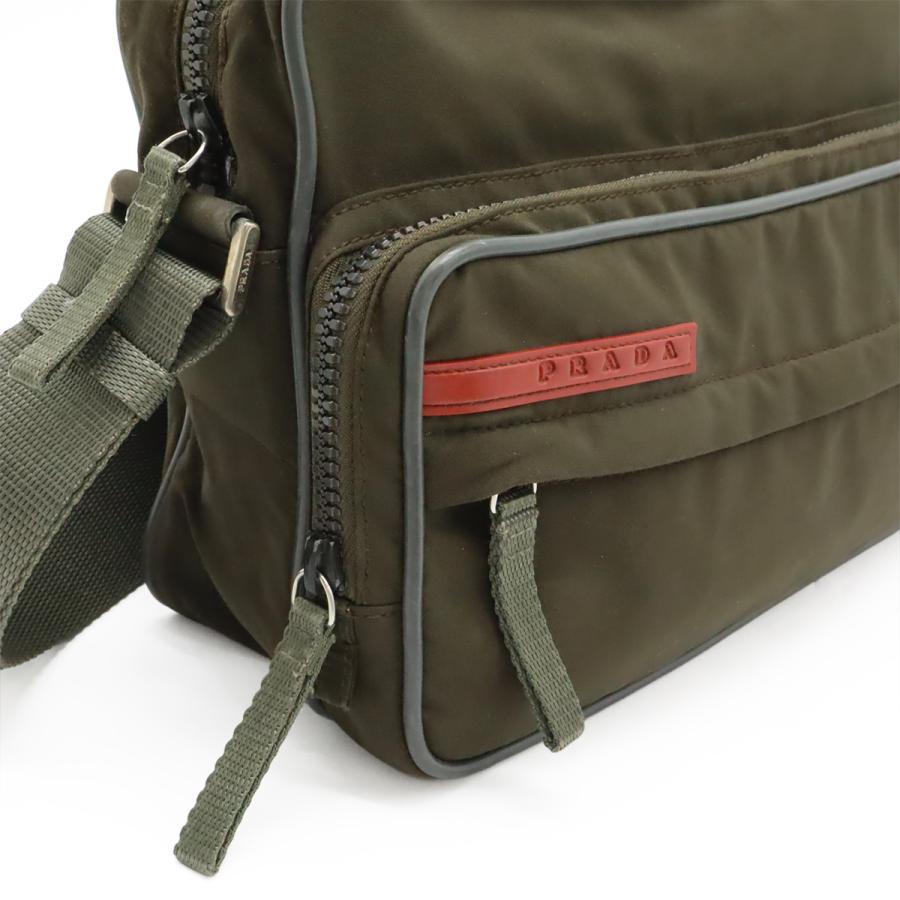 PRADA プラダ プラダスポーツ スポーツライン ショルダーバッグ 斜め掛け ナイロン カーキ グレー シルバー金具 4VA122 | PRADA | 04