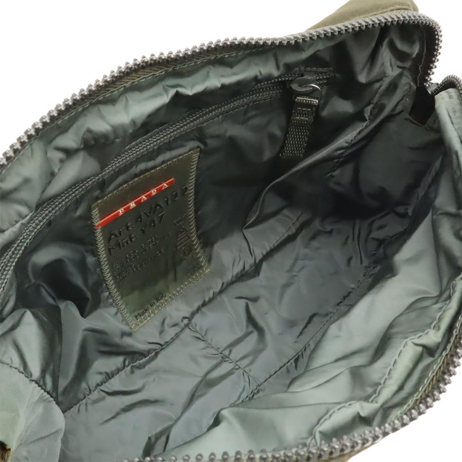 PRADA プラダ プラダスポーツ スポーツライン ショルダーバッグ 斜め掛け ナイロン カーキ グレー シルバー金具 4VA122 | PRADA | 06