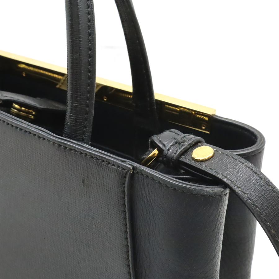 FENDI フェンディ PETITE 2JOURS プチ トゥージュール ハンドバッグ トートバッグ 2WAY ショルダーバッグ レザー ブラック 黒 | FENDI | 07