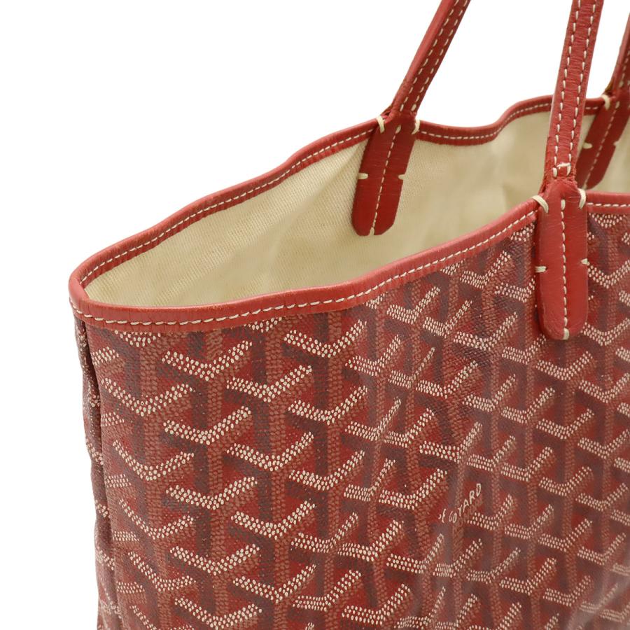 GOYARD ゴヤール サンルイPM トートバッグ ショルダーバッグ コーティングキャンバス PVC レザー レッド 赤 ホワイト 白 ポーチ付き | GOYARD | 06
