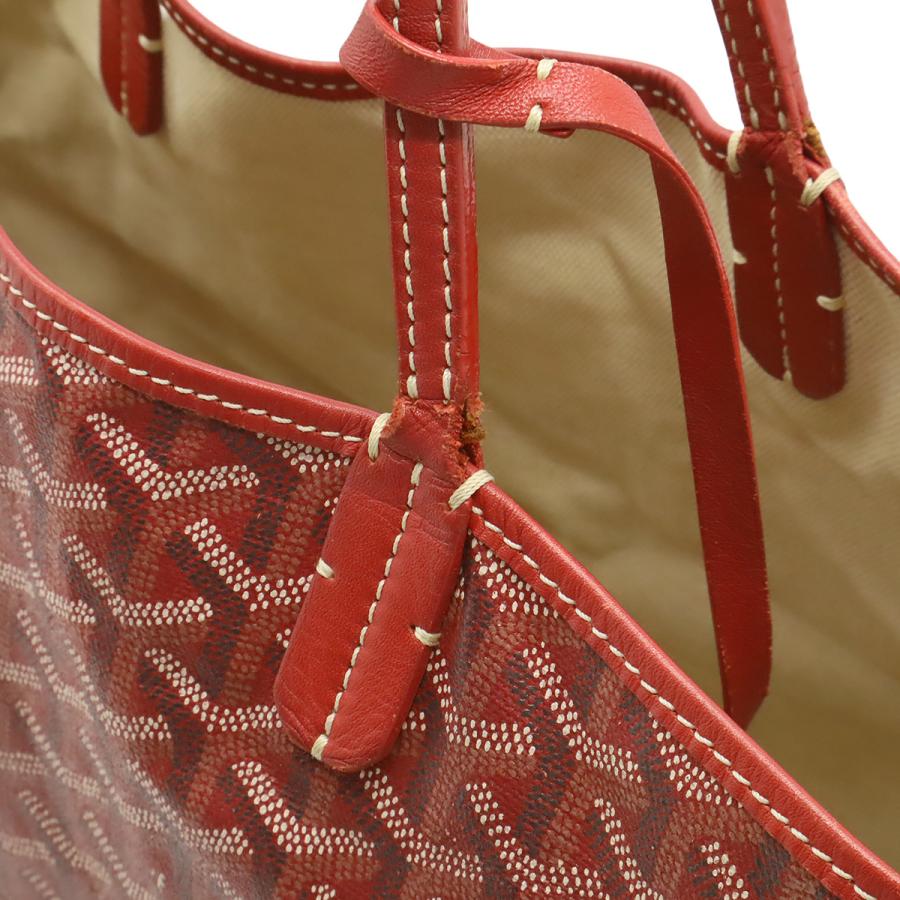 GOYARD ゴヤール サンルイPM トートバッグ ショルダーバッグ コーティングキャンバス PVC レザー レッド 赤 ホワイト 白 ポーチ付き | GOYARD | 07