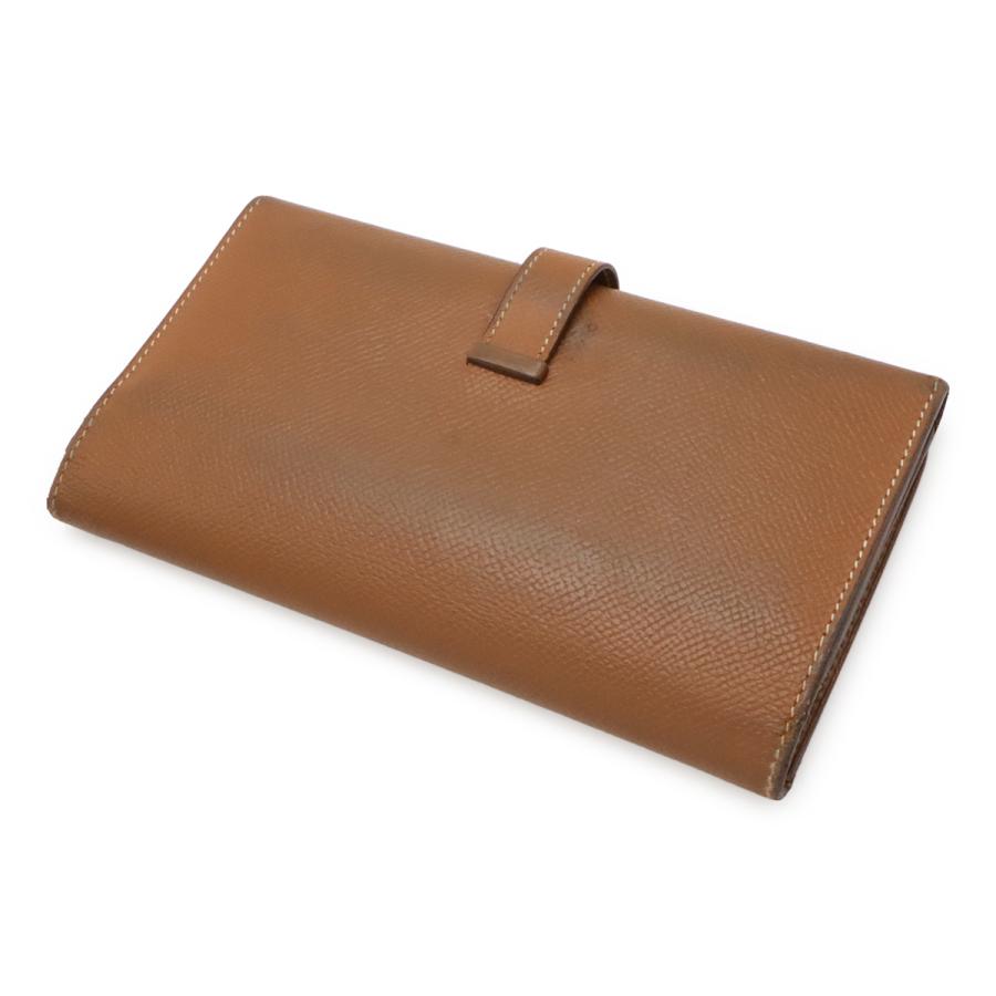 HERMES エルメス ベアン 2PLIS デュプリ 3つ折長財布 三つ折り長財布 ヴォーエプソン レザー ゴールド キャメル ブラウン シルバー金具 | HERMES | 01