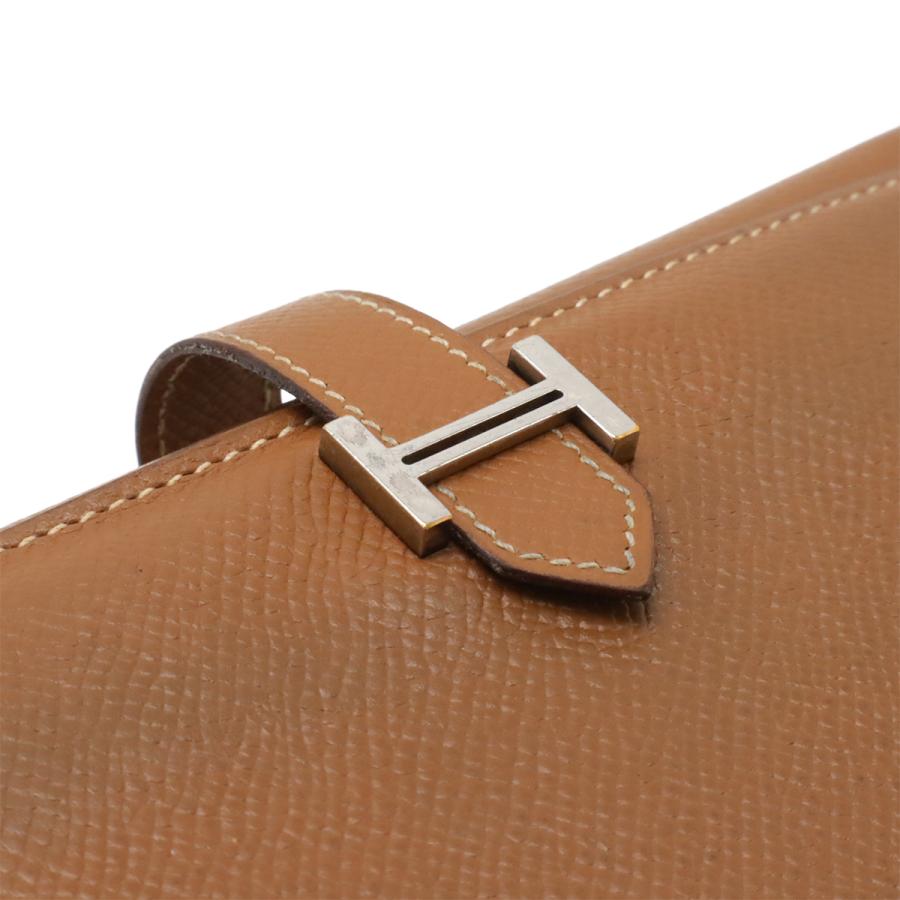 HERMES エルメス ベアン 2PLIS デュプリ 3つ折長財布 三つ折り長財布 ヴォーエプソン レザー ゴールド キャメル ブラウン シルバー金具 | HERMES | 03