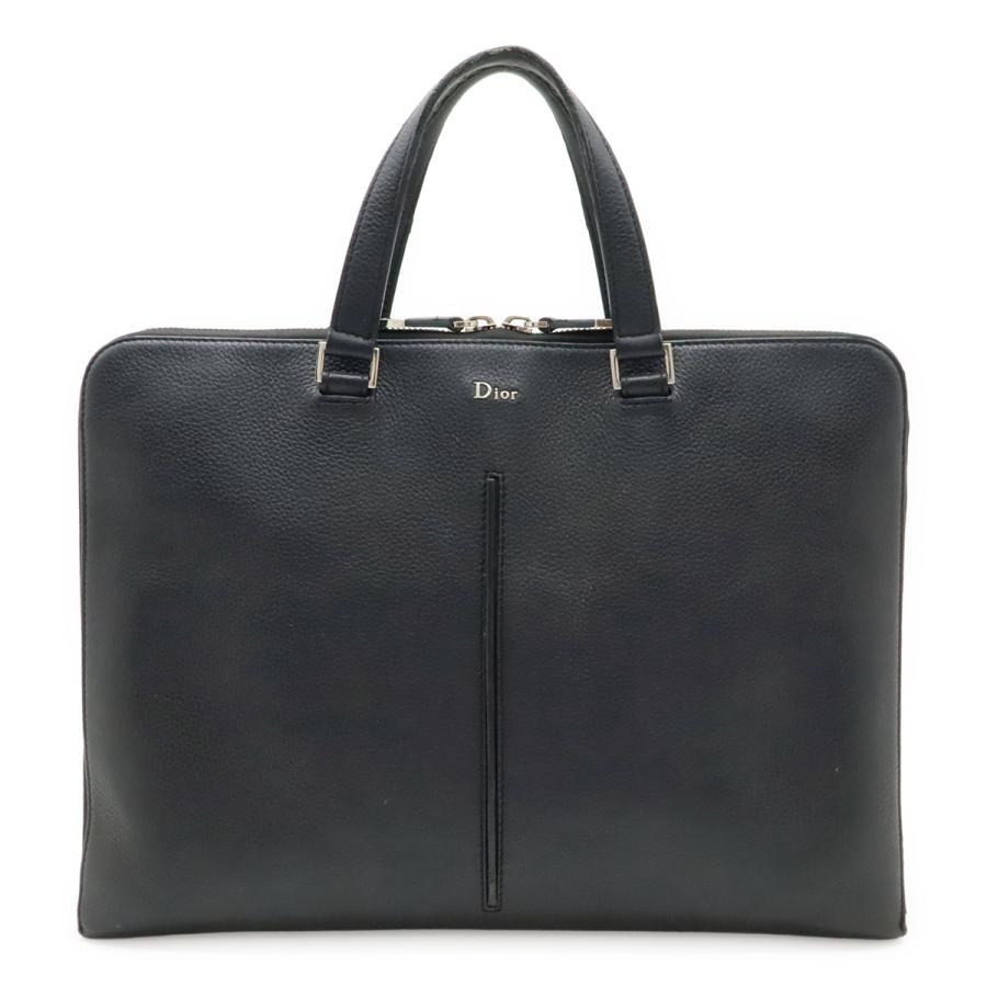 Christian Dior クリスチャン ディオール DIOR HOMME ディオール オム ロゴ ビジネスバッグ ブリーフケース レザー ブラック 黒 | Christian Dior