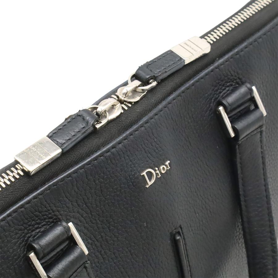 Christian Dior クリスチャン ディオール DIOR HOMME ディオール オム ロゴ ビジネスバッグ ブリーフケース レザー ブラック 黒 | Christian Dior | 04