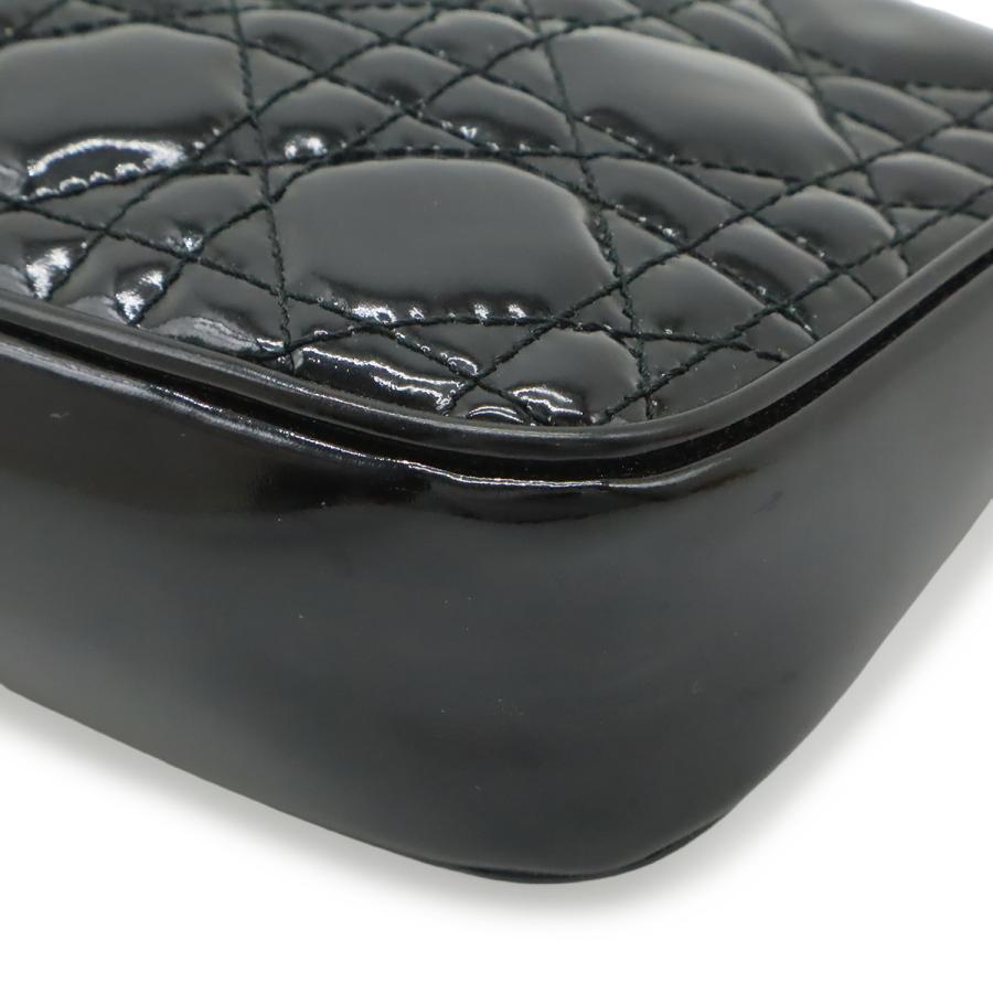 Christian Dior クリスチャン ディオール レディディオール カナージュ チェーンショルダーバッグ 肩掛け パテントレザー ブラック 黒 | Christian Dior | 02