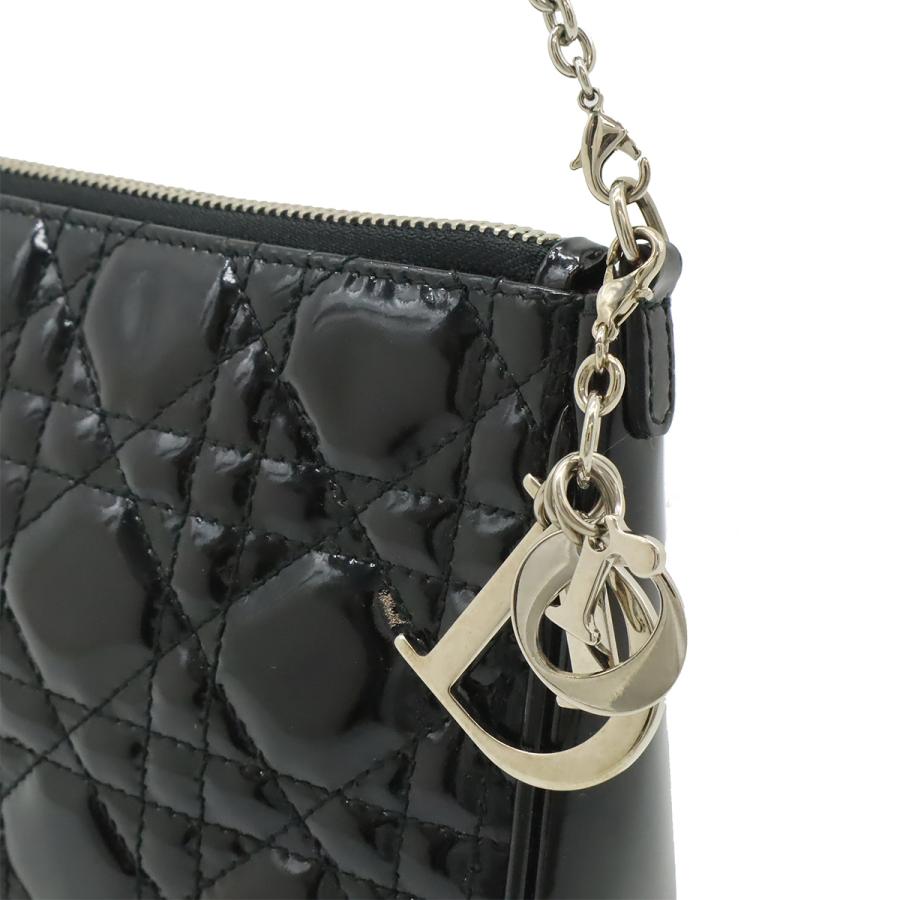Christian Dior クリスチャン ディオール レディディオール カナージュ チェーンショルダーバッグ 肩掛け パテントレザー ブラック 黒 | Christian Dior | 06