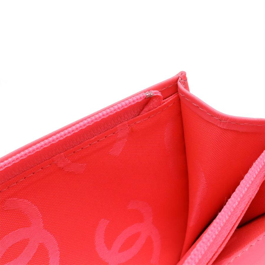 CHANEL シャネル カンボンライン ココマーク 2つ折長財布 二つ折長財布 レザー ソフトカーフ ブラック 黒 ホワイト 白 ピンク A26717 | CHANEL | 05