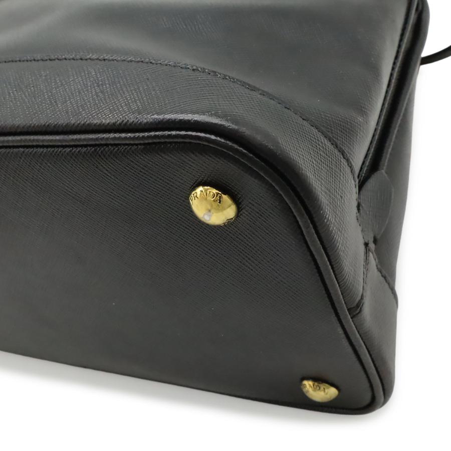 PRADA プラダ トライアングルロゴ ハンドバッグ 2WAY ショルダーバッグ 斜め掛け ドーム型 サフィアーノ レザー ブラック 黒 | PRADA | 02