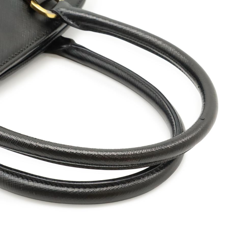 PRADA プラダ トライアングルロゴ ハンドバッグ 2WAY ショルダーバッグ 斜め掛け ドーム型 サフィアーノ レザー ブラック 黒 | PRADA | 03