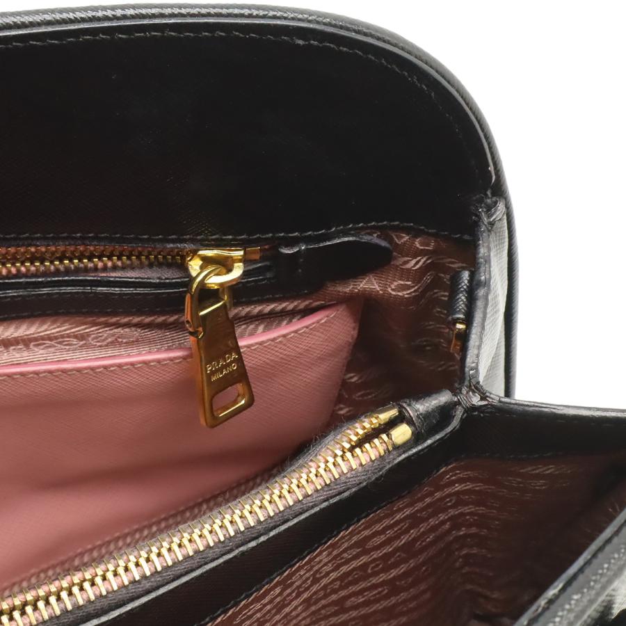 PRADA プラダ トライアングルロゴ ハンドバッグ 2WAY ショルダーバッグ 斜め掛け ドーム型 サフィアーノ レザー ブラック 黒 | PRADA | 05