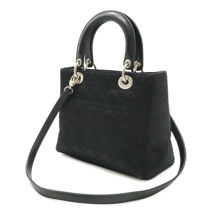 Christian Dior クリスチャン ディオール レディディオール カナージュ ハンドバッグ 2WAY ショルダーバッグ サテン レザー ブラック 黒 | Christian Dior | 01