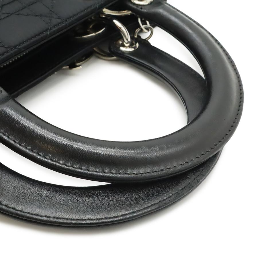 Christian Dior クリスチャン ディオール レディディオール カナージュ ハンドバッグ 2WAY ショルダーバッグ サテン レザー ブラック 黒 | Christian Dior | 03