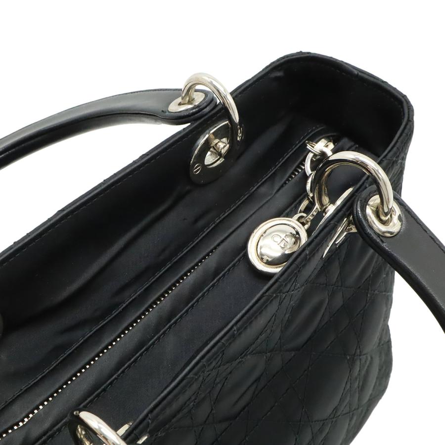 Christian Dior クリスチャン ディオール レディディオール カナージュ ハンドバッグ 2WAY ショルダーバッグ サテン レザー ブラック 黒 | Christian Dior | 05