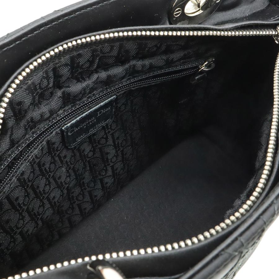Christian Dior クリスチャン ディオール レディディオール カナージュ ハンドバッグ 2WAY ショルダーバッグ サテン レザー ブラック 黒 | Christian Dior | 06