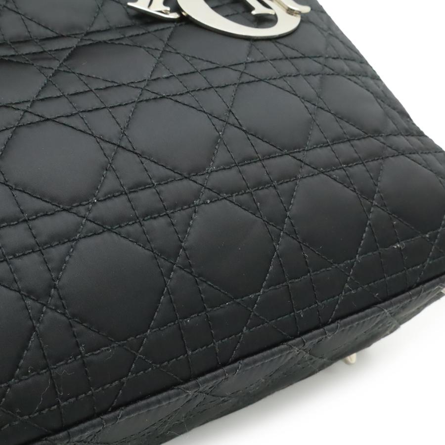 Christian Dior クリスチャン ディオール レディディオール カナージュ ハンドバッグ 2WAY ショルダーバッグ サテン レザー ブラック 黒 | Christian Dior | 07