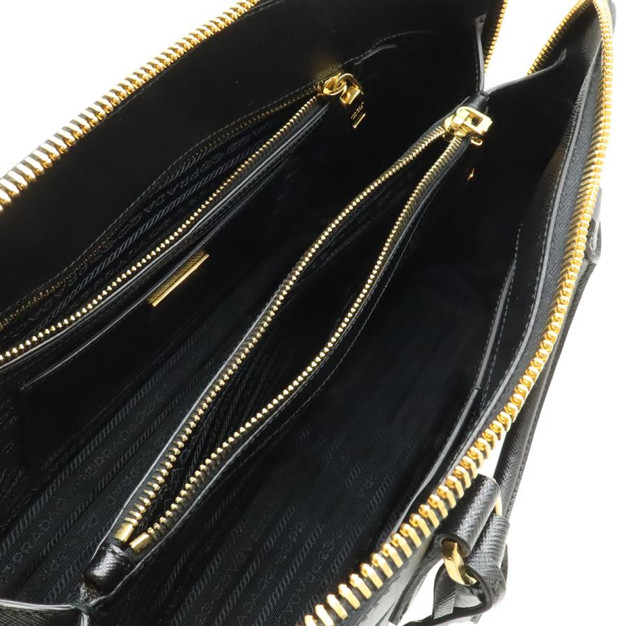 PRADA プラダ サフィアーノ ハンドバッグ トートバッグ レザー NERO ブラック 黒 ゴールド金具 BL0812 | PRADA | 06