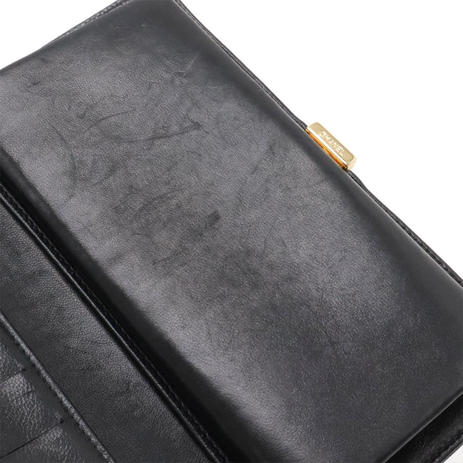 CHANEL シャネル ココマーク がま口 ガマ口 長財布 キャビアスキン レザー ブラック 黒 ゴールド金具 A13498 | CHANEL | 05