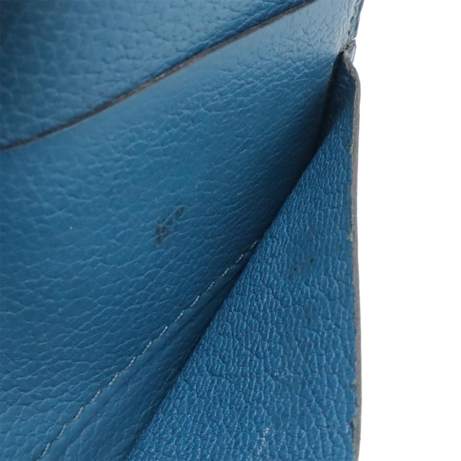 HERMES エルメス ポーカー 2つ折札入れ 二つ折り財布 マネークリップ式 ビルクリップ ヴォーエプソン レザー ピーコックブルー系 | HERMES | 06