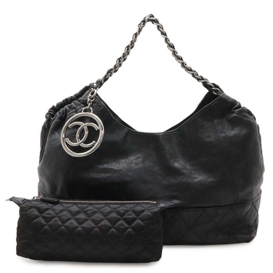 CHANEL シャネル ココカバス ココマーク ショルダーバッグ チェーンショルダー レザー ブラック 黒 シルバー金具 A33986 | CHANEL