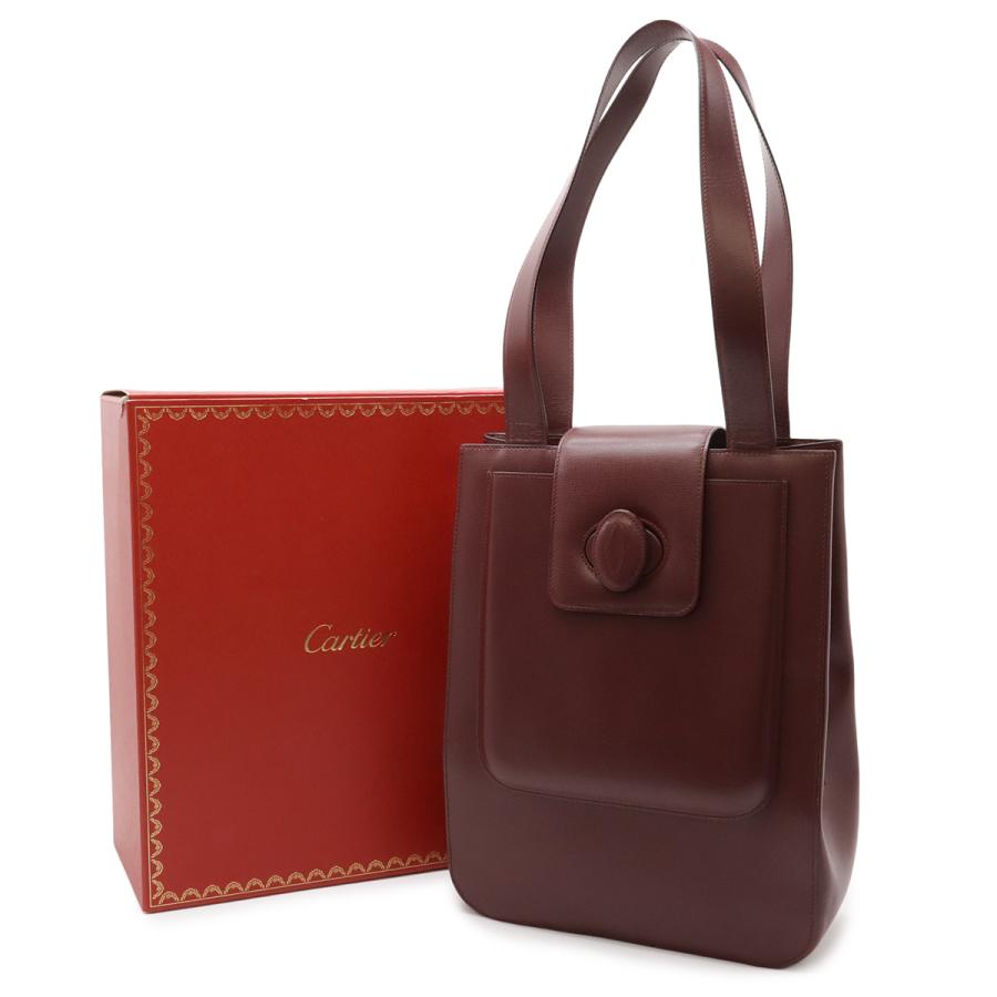 Cartier カルティエ マストライン マスト ドゥ カルティエ トートバッグ ショルダーバッグ セミショルダー 肩掛け レザー ボルドー | Cartier | 07