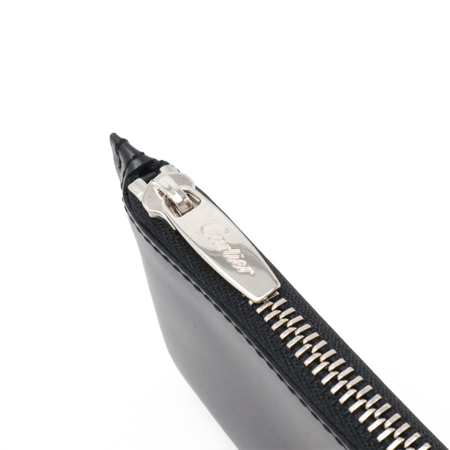 Cartier カルティエ パシャ ドゥ カルティエ コインケース 小銭入れ コインパース レザー ブラック 黒 シルバー金具 キーフック付き | Cartier | 03