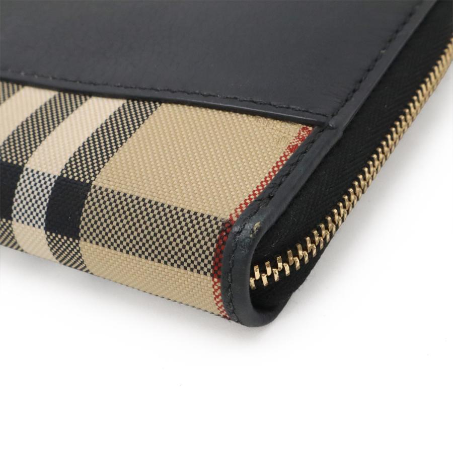 BURBERRY バーバリー シャドーホース ノバチェック ジップアラウンドウォレット ラウンドファスナー 長財布 レザー キャンバス ブラック | BURBERRY | 02