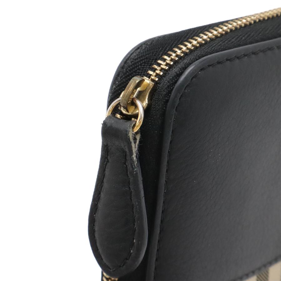 BURBERRY バーバリー シャドーホース ノバチェック ジップアラウンドウォレット ラウンドファスナー 長財布 レザー キャンバス ブラック | BURBERRY | 03
