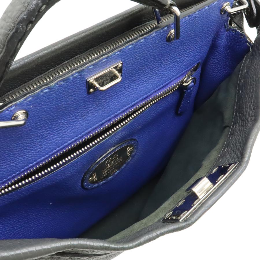 FENDI フェンディ セレリア ピーカブー フィット ビジネスバッグ ブリーフケース ハンドバッグ レザー グレー ブルー シルバー金具 | FENDI | 04