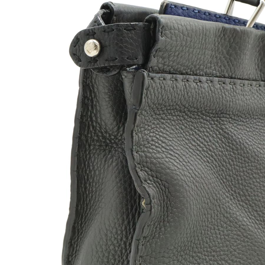 FENDI フェンディ セレリア ピーカブー フィット ビジネスバッグ ブリーフケース ハンドバッグ レザー グレー ブルー シルバー金具 | FENDI | 07