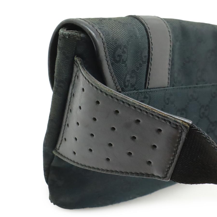GUCCI グッチ GGキャンバス ボディバッグ ウエストバッグ ウエストポーチ レザー ブラック 黒 シルバー金具 145851 | GUCCI | 03