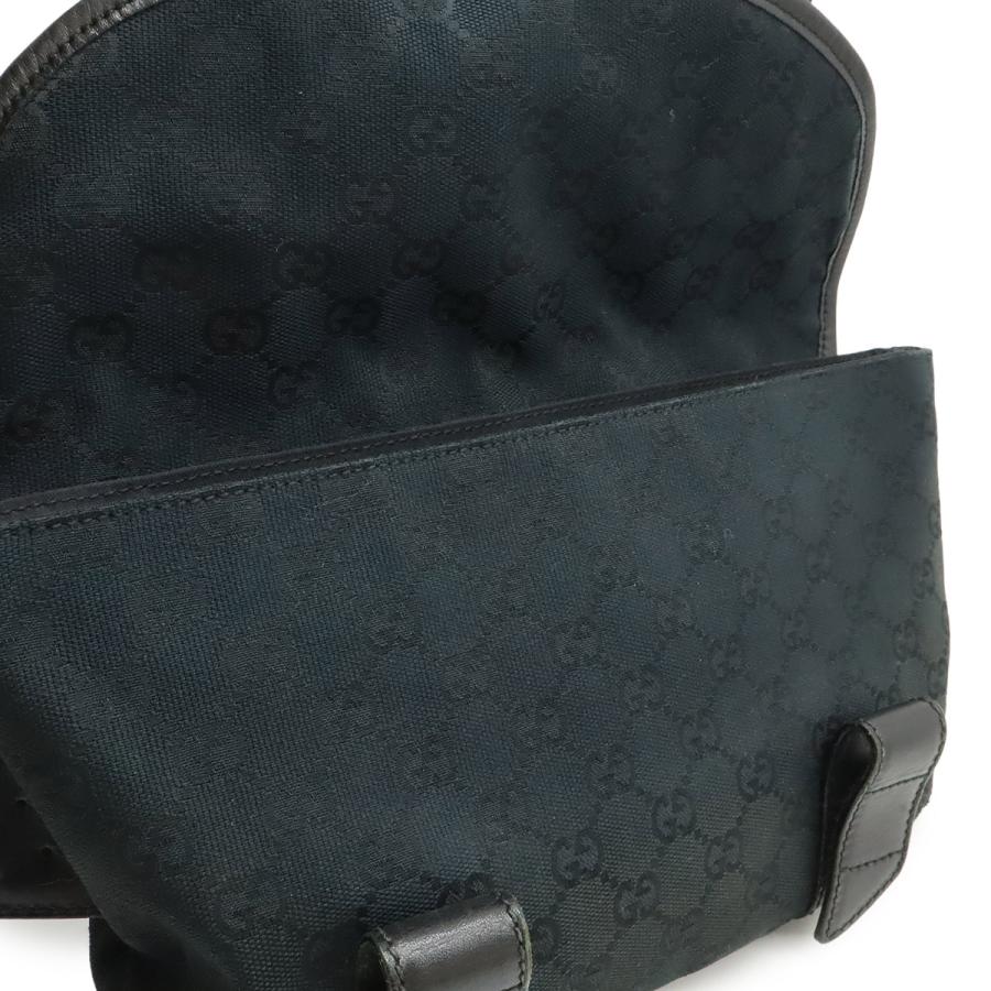 GUCCI グッチ GGキャンバス ボディバッグ ウエストバッグ ウエストポーチ レザー ブラック 黒 シルバー金具 145851 | GUCCI | 06